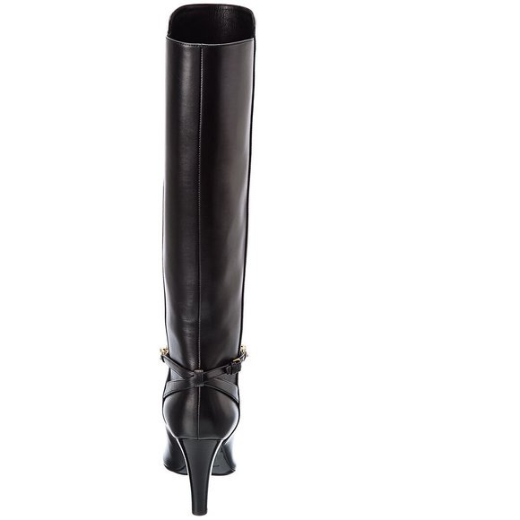 Saint Laurent Le Maillon 95 Leather Knee-High Boot - Picture 3 of 6